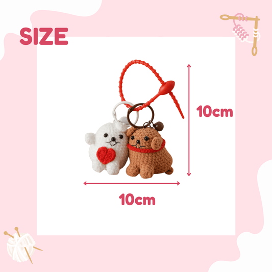 LayAura ADORABLE COUPLE DOG KEYCHAIN