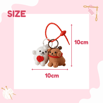 LayAura ADORABLE  COUPLE DOG KEYCHAIN
