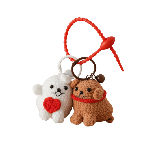 LayAura ADORABLE  COUPLE DOG KEYCHAIN