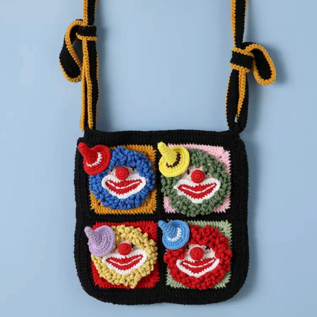 LayAura black HANDMADE CROCHET CUTE SHOULDER BAG