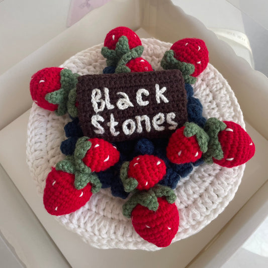 LayAura black stones cake CROCHET CAKE STORAGE BOX