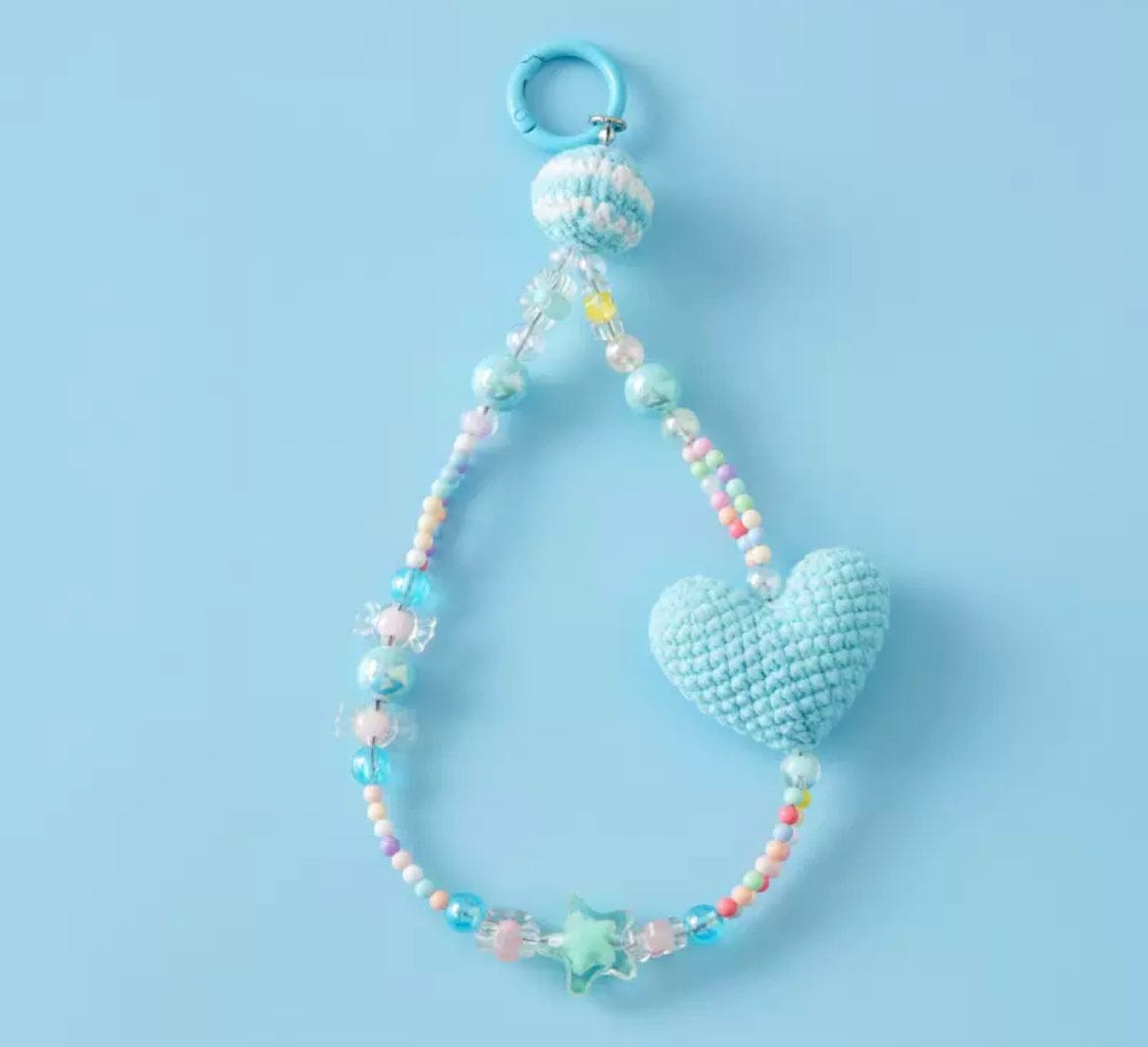 LayAura blue 1PC CROCHET PHONE CHARM