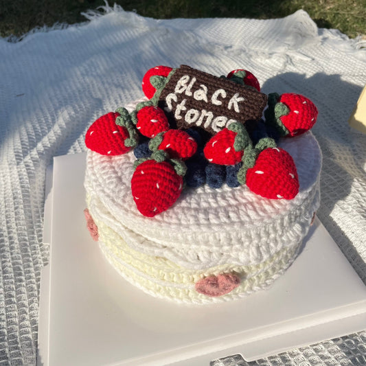 LayAura black stones cake CROCHET CAKE STORAGE BOX