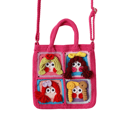 LayAura CROCHET DOLL FACE HANDBAG