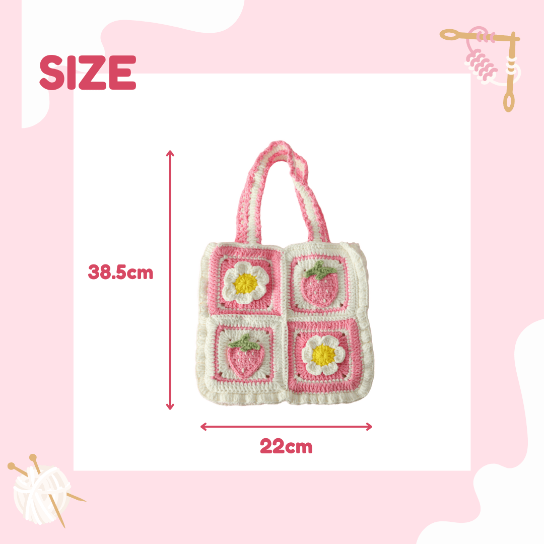 LayAura CROCHET FRUIT TOTE BAG