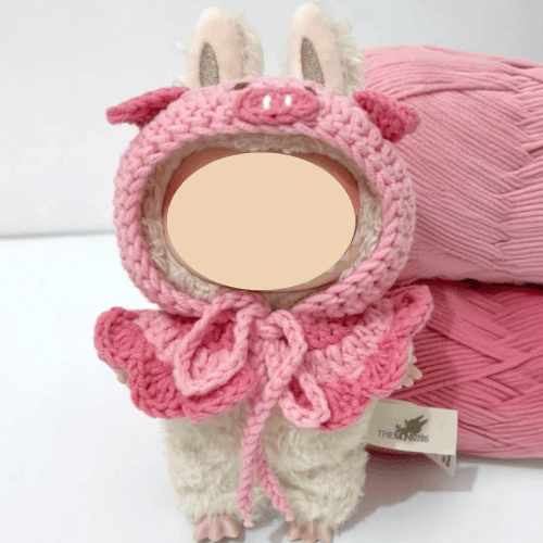 LayAura CROCHET PIGGY OUTFIT FOR 17CM DOLLS