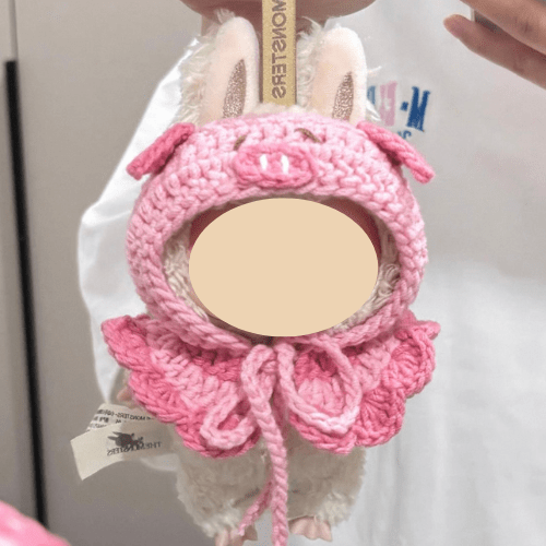 LayAura CROCHET PIGGY OUTFIT FOR 17CM DOLLS