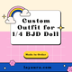 LayAura Custom Outfit for 1/4 BJD Doll (Bust 21cm)