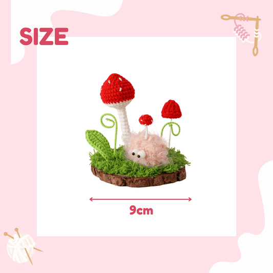 LayAura CUTE MINI CROCHET MUSHROOM DECOR