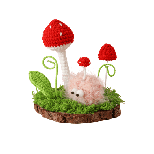 LayAura CUTE MINI CROCHET MUSHROOM DECOR
