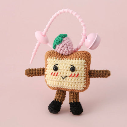 LayAura CUTE TOAST CROCHET BAG CHARM