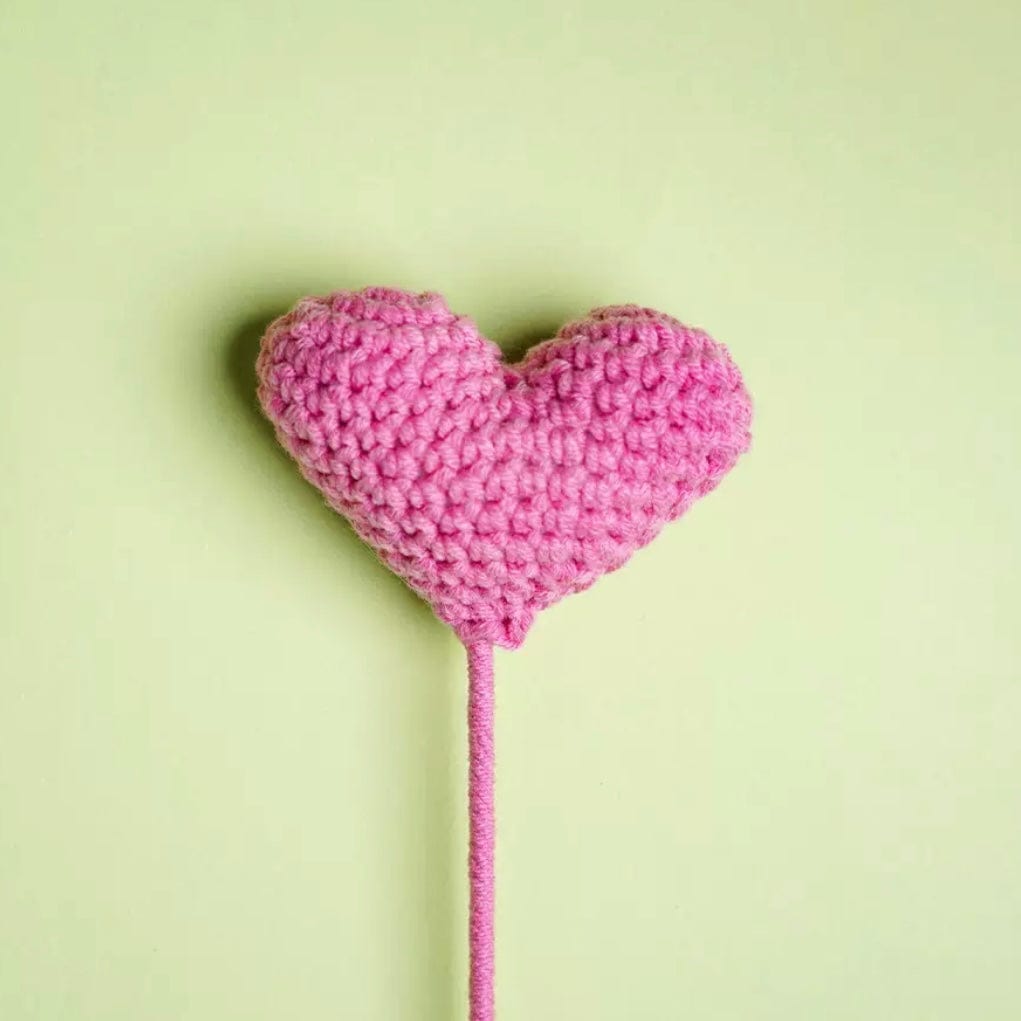 LayAura Dark Pink HEART CROCHET FLOWER