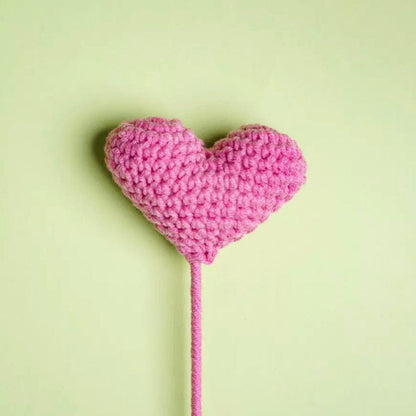 LayAura Dark Pink HEART CROCHET FLOWER
