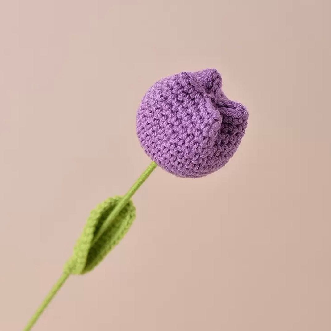 LayAura Dark Purple CROCHET TULIP FLOWER