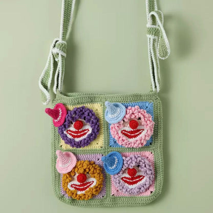 LayAura green HANDMADE CROCHET CUTE SHOULDER BAG