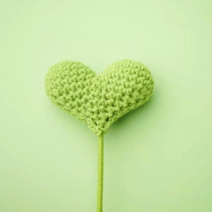 LayAura green HEART CROCHET FLOWER