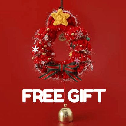 LayAura Handmade Christmas Crochet Wreath – 20cm