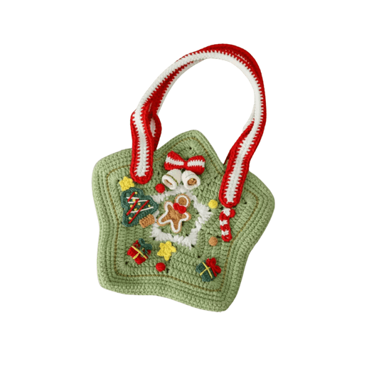 LayAura HANDMADE CHRISTMAS STAR CROCHET BAG