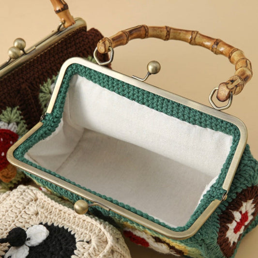 LayAura HANDMADE CROCHET BAMBOO HANDLE BAG