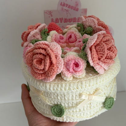 LayAura Handmade Crochet Cake Box