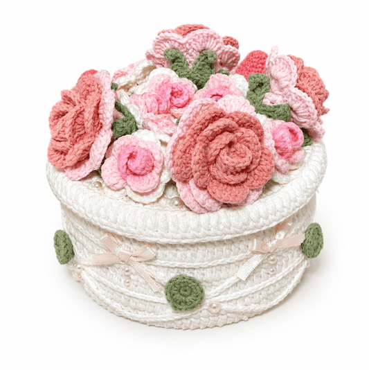 LayAura Handmade Crochet Cake Box