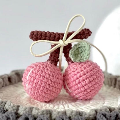 LayAura Handmade Crochet Cherry Cake Storage Box