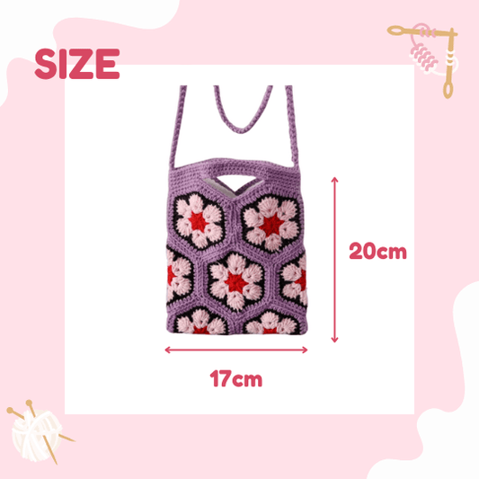 LayAura HANDMADE CROCHET FLOWER BAG