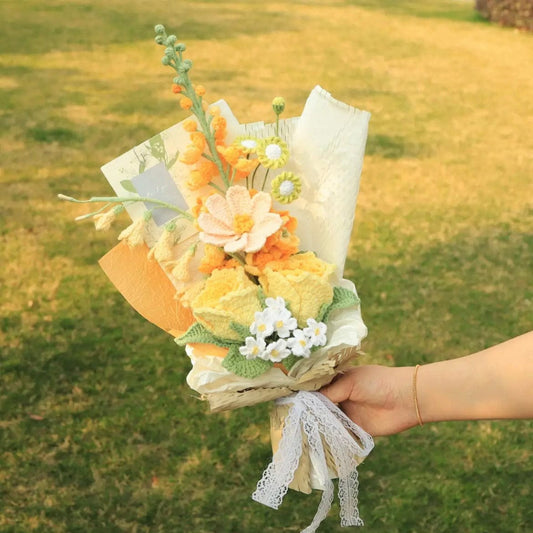 LayAura HANDMADE CROCHET FLOWER BOUQUET