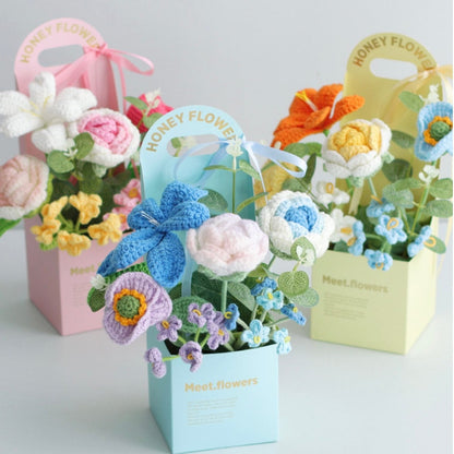 LayAura HANDMADE CROCHET FLOWER BOUQUET