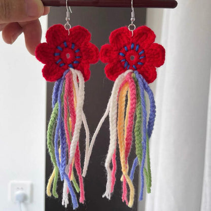 LayAura HANDMADE CROCHET FLOWER EARRINGS