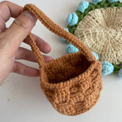 LayAura HANDMADE CROCHET ROSE COASTER BASKET – DECORATIVE & FUNCTIONAL