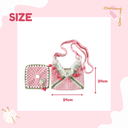 LayAura HANDMADE CROCHET STRAWBERRY GIRL BAG SET
