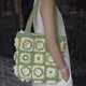 LayAura HANDMADE FLORAL GRANNY SQUARE CROCHET TOTE BAG – ZIPPER CLOSURE