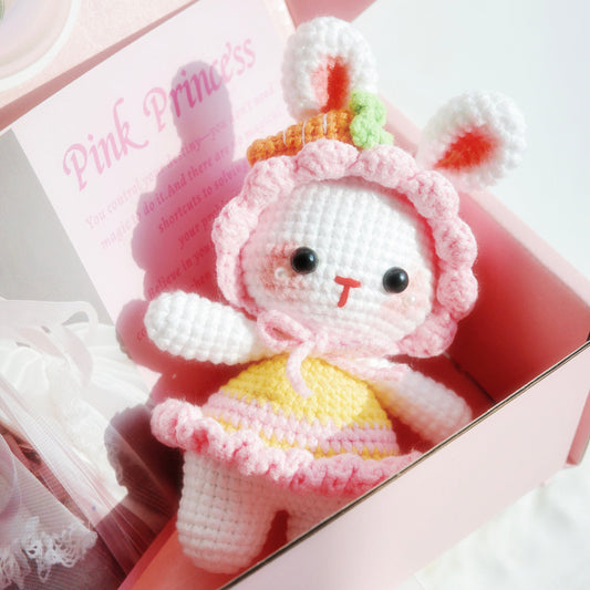 LayAura HANDMADE PINK BUNNY CROCHET PLUSH