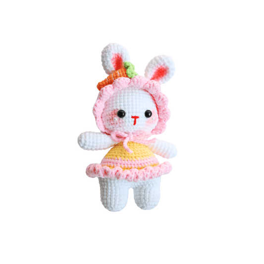 LayAura HANDMADE PINK BUNNY CROCHET PLUSH