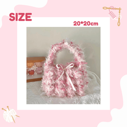 LayAura HANDMADE PINK CROCHET BAG
