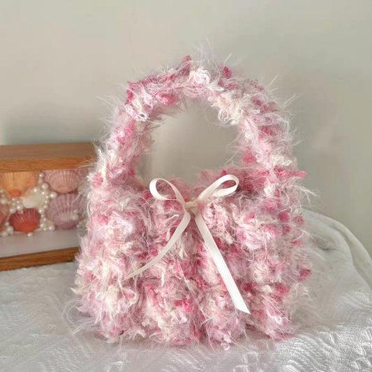 LayAura HANDMADE PINK CROCHET BAG