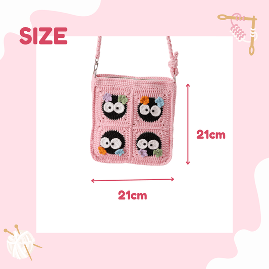 LayAura HANDMADE PINK CROCHET BAG