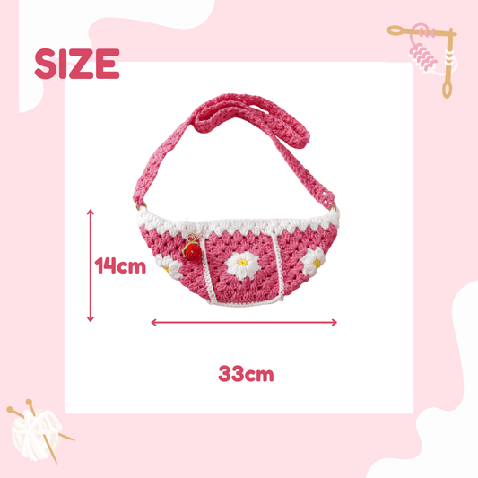 LayAura HANDMADE PINK DAISY BAG