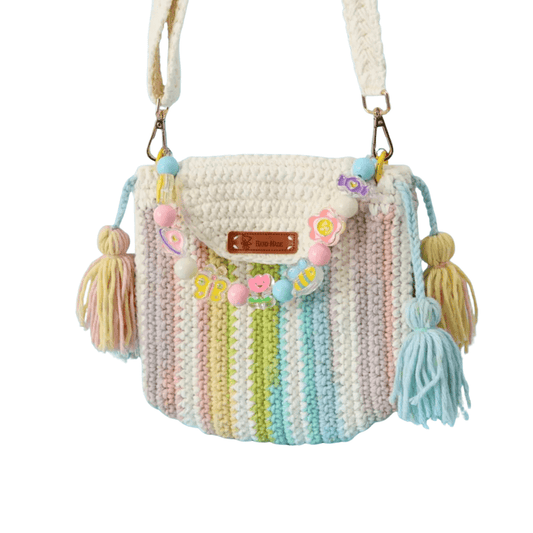 LayAura HANDMADE RAINBOW CROCHET BAG