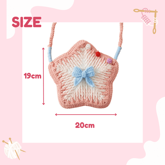 LayAura HANDMADE STAR CROCHET BAG