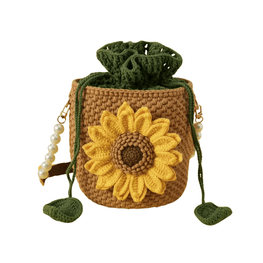 LayAura HANDMADE SUNFLOWER CROCHET BAG