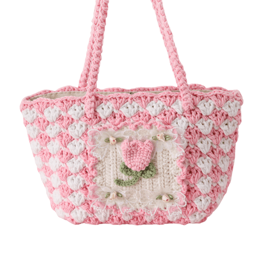 LayAura HANDMADE TULIP CROCHET BAG