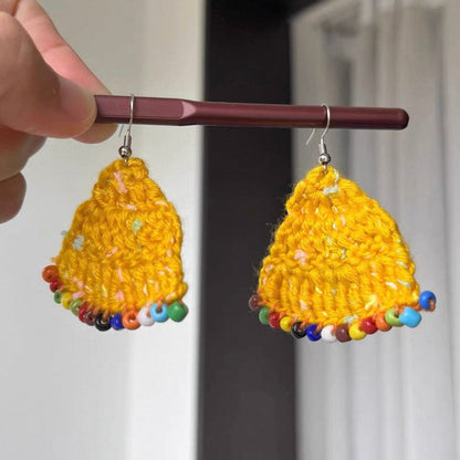 LayAura HANDMADE YELLOW CROCHET EARRINGS