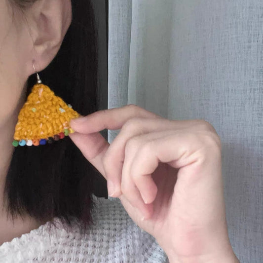 LayAura HANDMADE YELLOW CROCHET EARRINGS