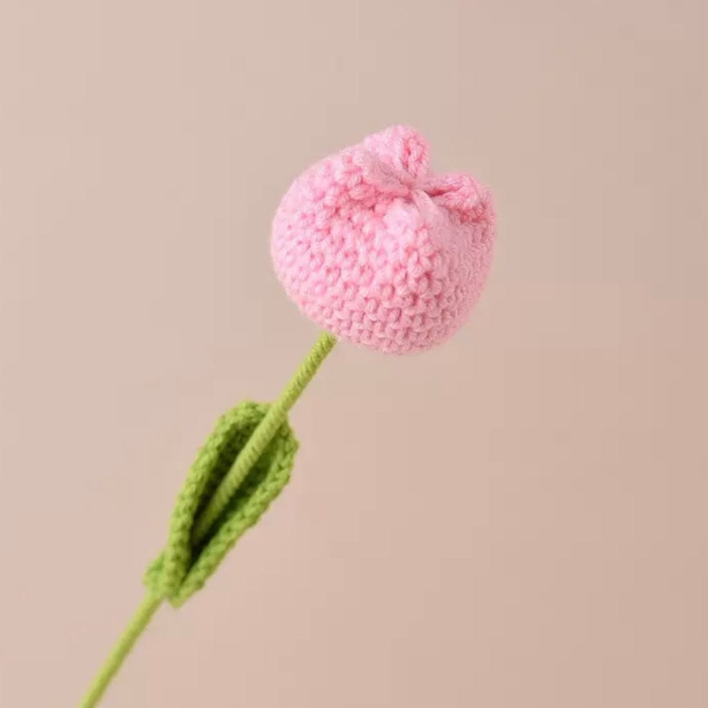 LayAura Light Pink CROCHET TULIP FLOWER