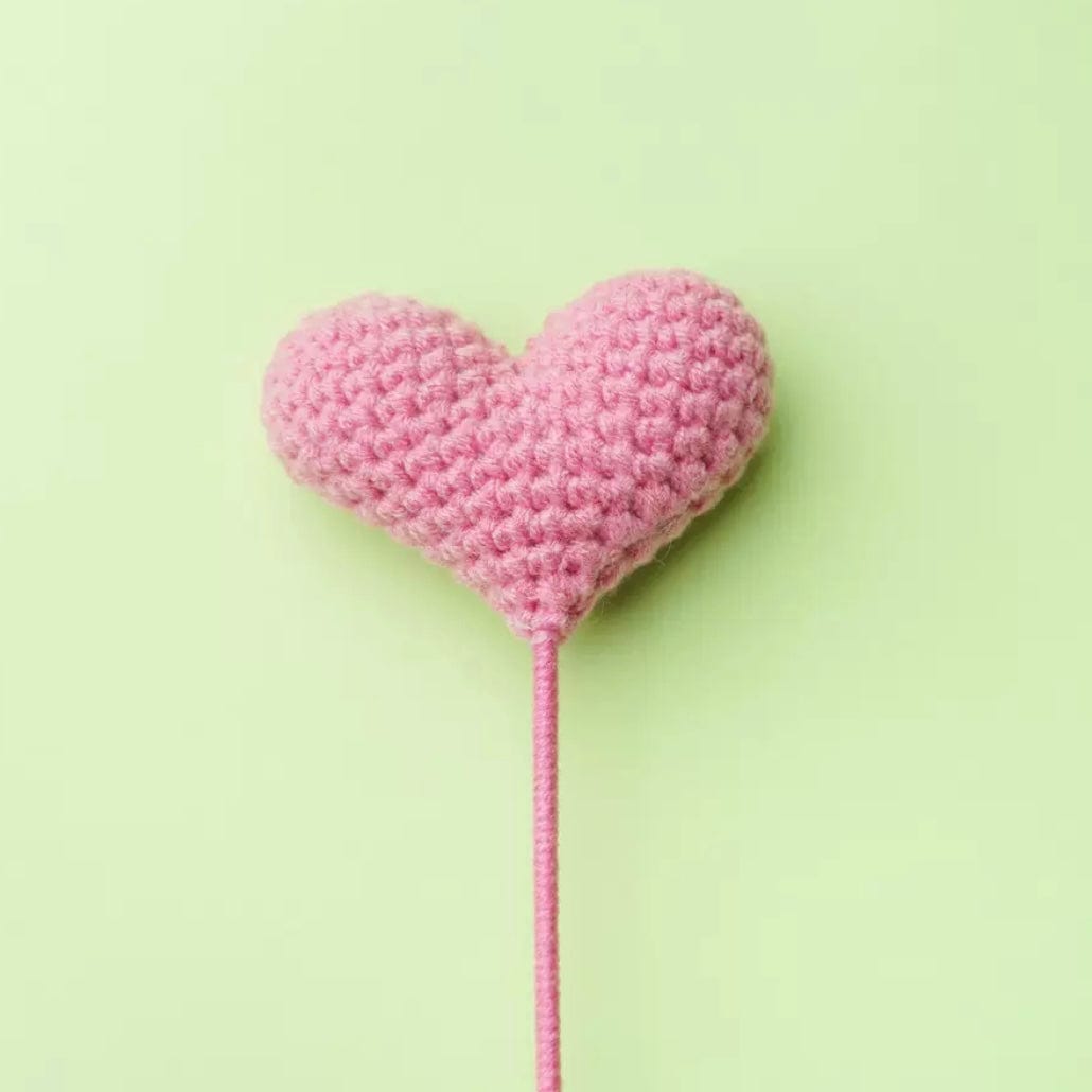 LayAura Light Pink HEART CROCHET FLOWER