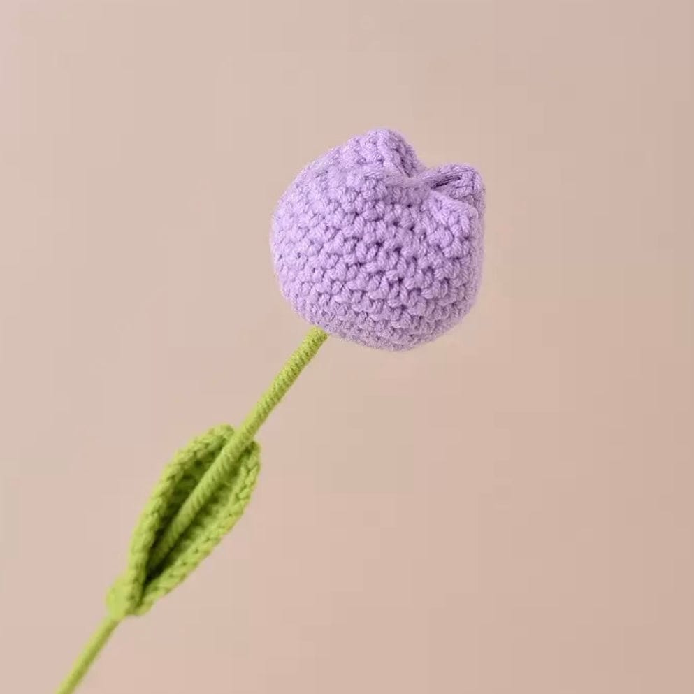 LayAura Light purple CROCHET TULIP FLOWER