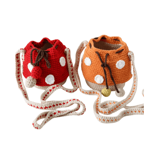 LayAura MINI POLKA DOT CROCHET DRAWSTRING BAG