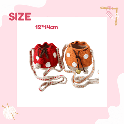LayAura MINI POLKA DOT CROCHET DRAWSTRING BAG